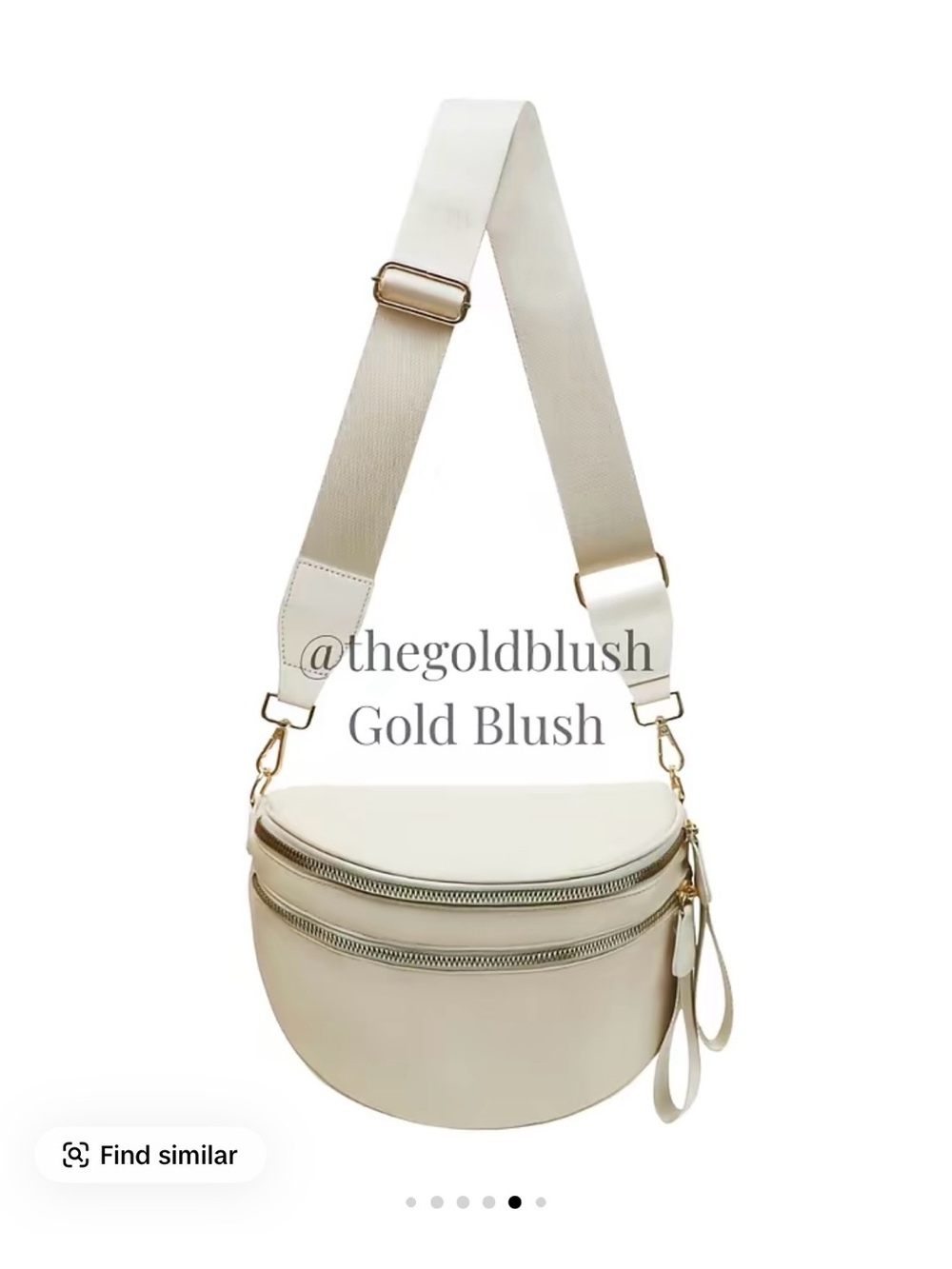 Beige/Gold Crossbody Bum Bag